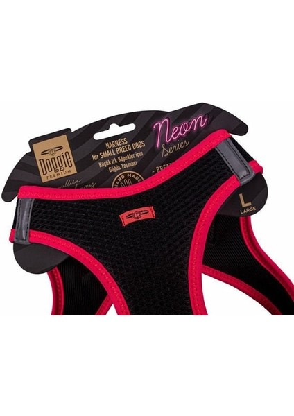 Doggie Havalı Dokuma Neon Küçük Irk Köpek Göğüs Tasması Large Pembe 42-48 cm fırsatları