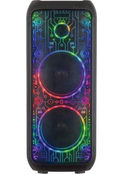 D64 Siyah Rgb Ledli Dahili Kablosuz Mikrofon Kumandalı Radyolu Bluetooth Hoparlör Speaker fırsatları