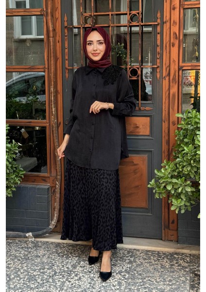 Nurcan Çetin Etekli Takım 25529 Siyah