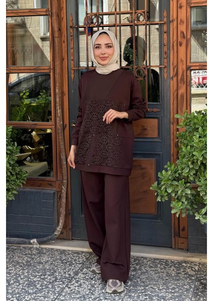 Pantolonlu Takım W-6932 Kahve