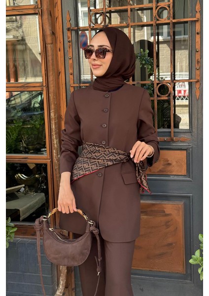 Pantolonlu Takım 10002521111025 Kahve modelleri