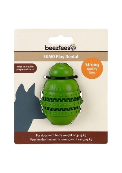 Beeztees Sumo Dental Ödül Hazneli Kauçuk Köpek Çiğneme Oyuncağı Large Yeşil 15 cm fiyatları