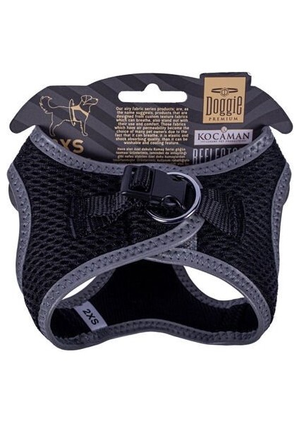 Doggie Havalı Dokuma Reflektör Küçük Irk Köpek Göğüs Tasması Xxsmall Siyah 26-30 cm fiyatları