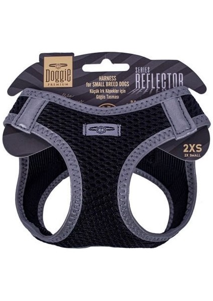 Doggie Havalı Dokuma Reflektör Küçük Irk Köpek Göğüs Tasması Xxsmall Siyah 26-30 cm indirimleri