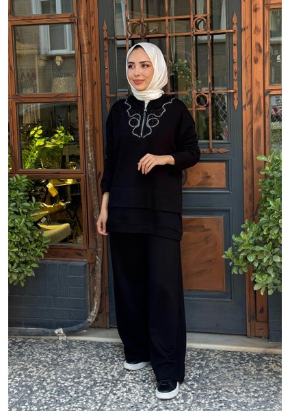 Pantolonlu Takım W-6913 Siyah