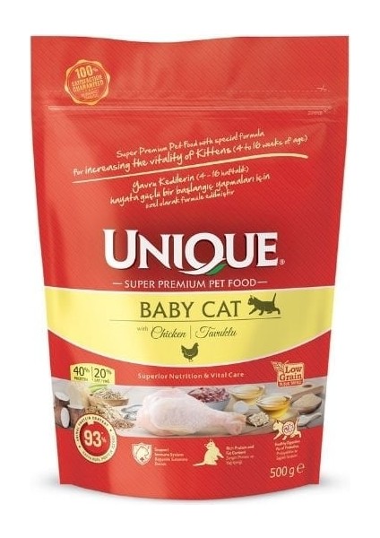 Unique Baby Cat Tavuklu Yavru Kedi Maması 500 gr