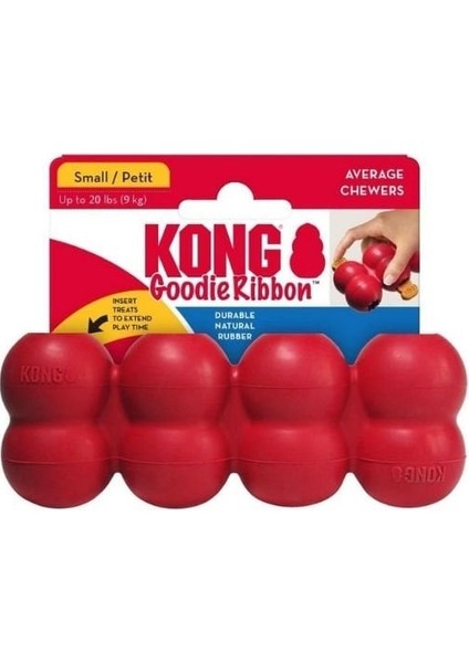 Kong Goodie Ribbon Çoklu Top Şeklinde Köpek Oyuncağı Small Kırmızı