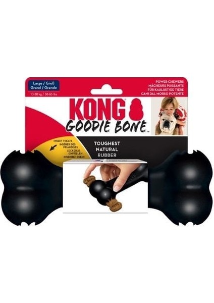 Kong Kemik Şeklinde Kauçuk Köpek Oyuncağı Medium 18 cm Siyah