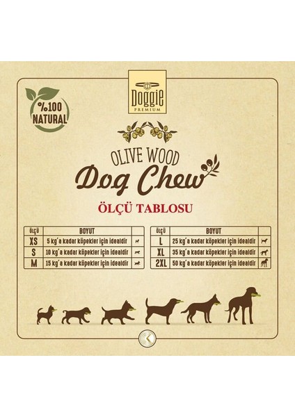 Doggie Doğal Zeytin Ağacı Köpek Çiğneme Oyuncağı Xsmall modelleri