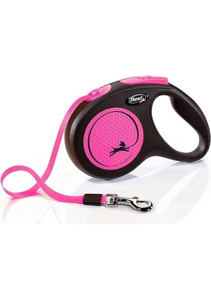 Flexi Neon Reflektörlü Şerit Otomatik Köpek Gezdirme Tasması Pembe Medium 5 mt indirimleri