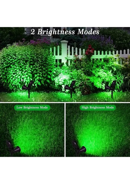 LED Spot Yeşil Solar Lamba Bahçe Aydınlatması Güneş Enerjili Sensörlü 18W Işık Duvar Çim Armatürü
