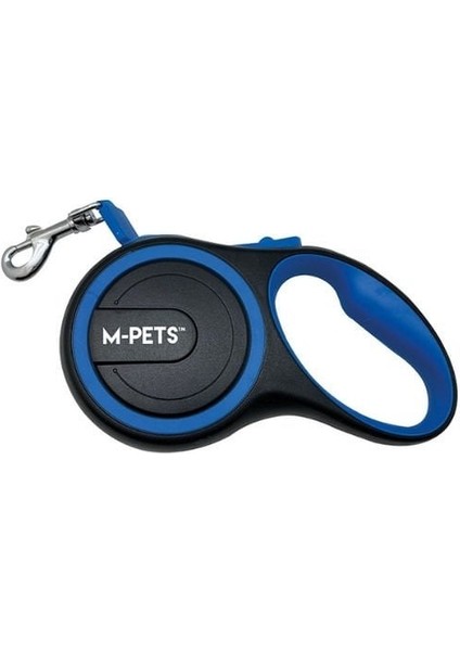 M-Pets Liberty Şerit Otomatik Köpek Gezdirme Kayışı 5 mt Mavi Medium