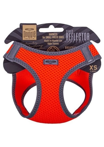 Doggie Havalı Dokuma Reflektör Küçük Irk Köpek Göğüs Tasması Xsmall Turuncu 30-34 cm