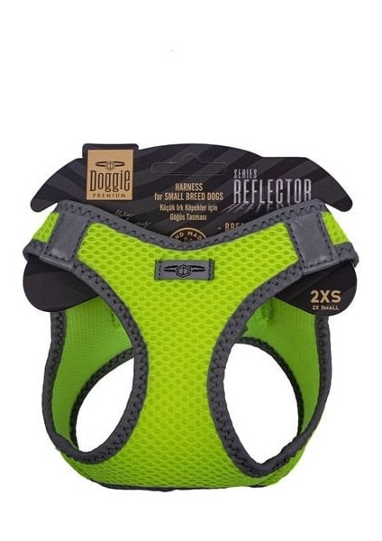 Doggie Havalı Dokuma Reflektör Küçük Irk Köpek Göğüs Tasması Xxsmall Sarı 26-30 cm
