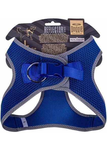 Doggie Havalı Dokuma Reflektör Küçük Irk Köpek Göğüs Tasması Large Mavi 42-48 cm fiyatları