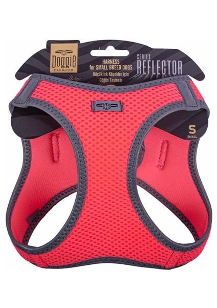 Doggie Havalı Dokuma Reflektör Küçük Irk Köpek Göğüs Tasması Small Pembe 32-38 cm