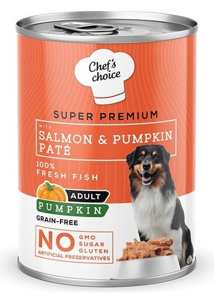 Chefs Choice Kıyılmış Somon Balıklı ve Balkabaklı Yetişkin Köpek Konservesi 400 gr fiyatları