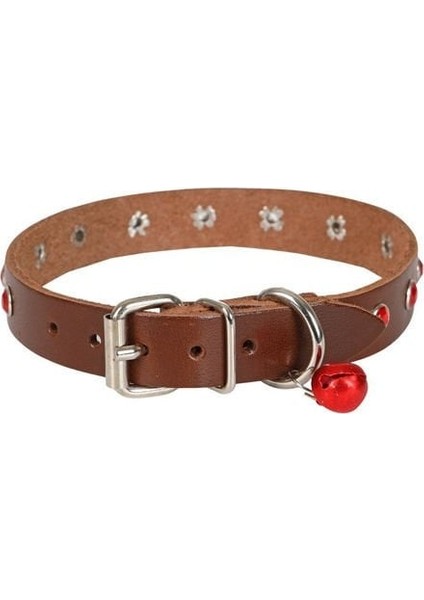 Cattie Gerçek Deriden Taşlı Kedi Boyun Tasması Xlarge Kahverengi 1.5X26-31 cm fiyatları