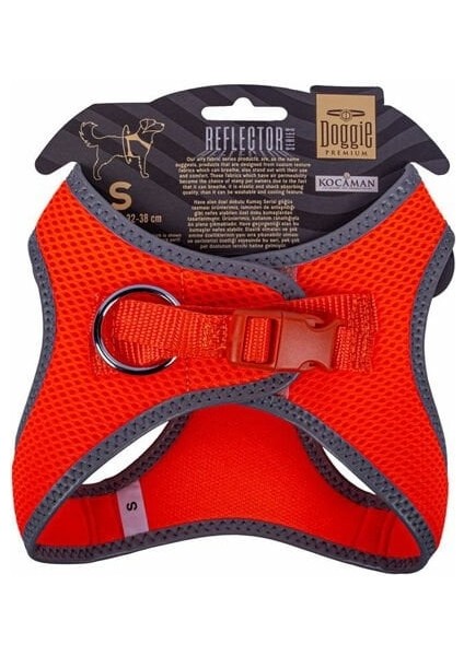 Doggie Havalı Dokuma Reflektör Küçük Irk Köpek Göğüs Tasması Small Turuncu 32-38 cm fiyatları