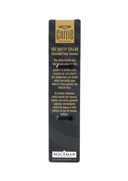 Cattie Lastikli Kedi Boyun Tasması Siyah 1X20-30 cm fiyatları