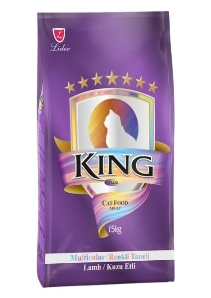 King Multicolor Renkli Taneli Kuzu Etli Yetişkin Kedi Maması 15 kg fiyatları
