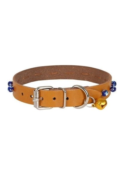 Cattie Boncuklu Deri Küçük Irk Köpek ve Kedi Boyun Tasması Xlarge Camel 1.5X26-30 cm fiyatları