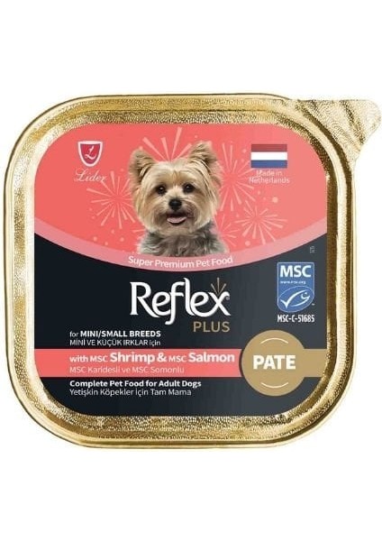 Reflex Plus Pate Karidesli ve Somonlu Küçük Irk Yetişkin Konserve Köpek Maması 85 gr fiyatları