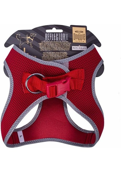 Doggie Havalı Dokuma Reflektör Küçük Irk Köpek Göğüs Tasması Large Kırmızı 42-48 cm fiyatları