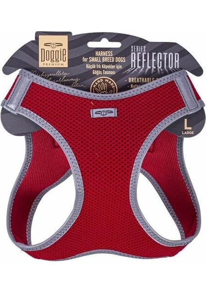 Doggie Havalı Dokuma Reflektör Küçük Irk Köpek Göğüs Tasması Large Kırmızı 42-48 cm indirimleri