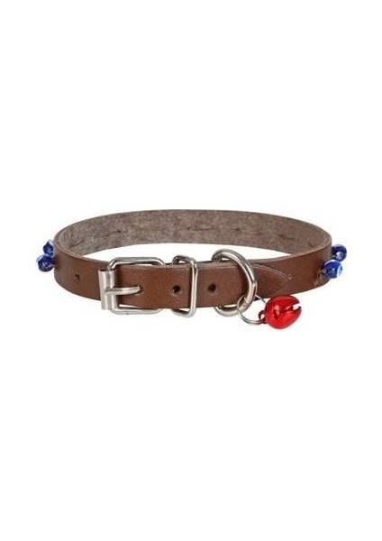 Cattie Boncuklu Deri Küçük Irk Köpek ve Kedi Boyun Tasması Large Kahverengi 1.2X23-27 cm fiyatları