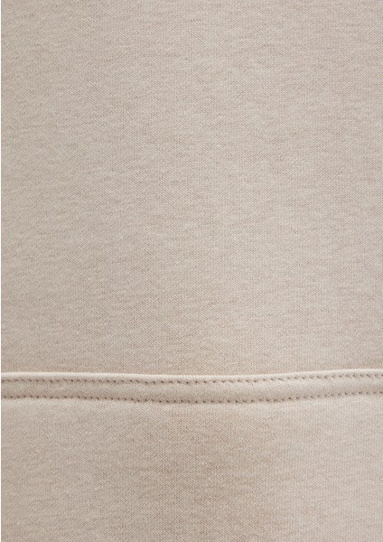 Mavi Logo Baskılı Kapüşonlu Bej Sweatshirt 067149-70004