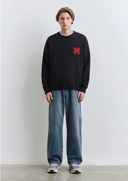 M Baskılı Lacivert Kazak 0710314-89353 modelleri