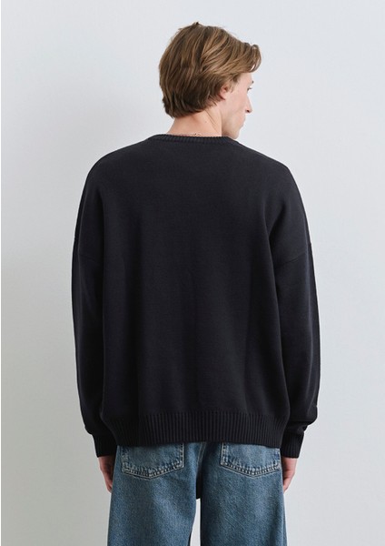 M Baskılı Lacivert Kazak 0710314-89353 fırsatları