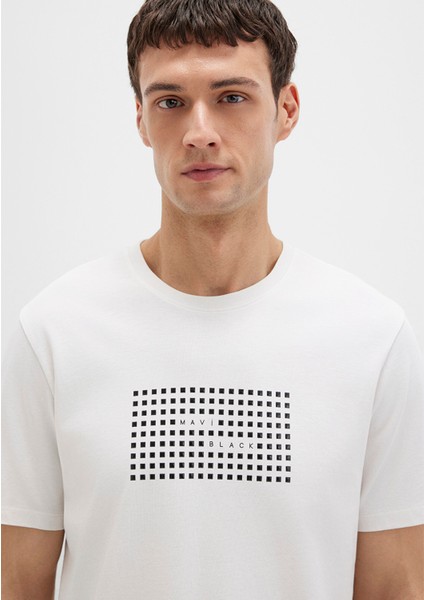 Mavi Black Baskılı Ekru Tişört 0612866-70057