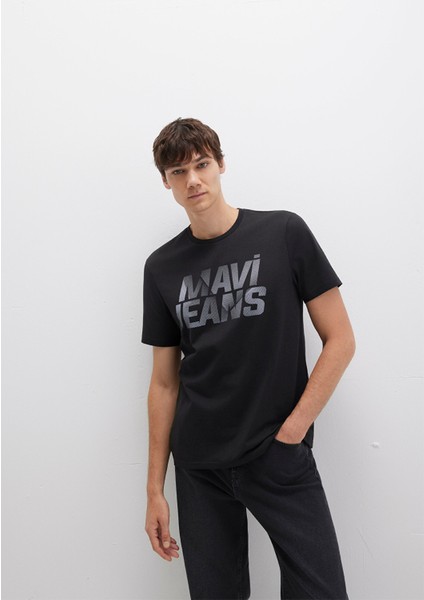 Mavi Logo Baskılı Siyah Tişört 0610260-900