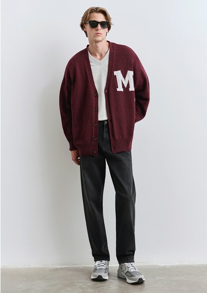 M Baskılı Bordo Hırka 0710288-70414 modelleri