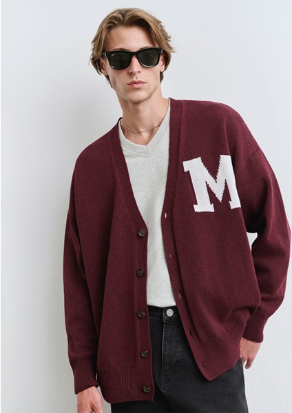 M Baskılı Bordo Hırka 0710288-70414 fırsatları