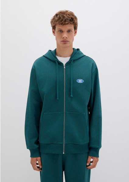 Kapüşonlu Fermuarlı Yeşil Sweatshirt 0S10372-87831 modelleri