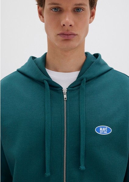 Kapüşonlu Fermuarlı Yeşil Sweatshirt 0S10372-87831 indirimleri