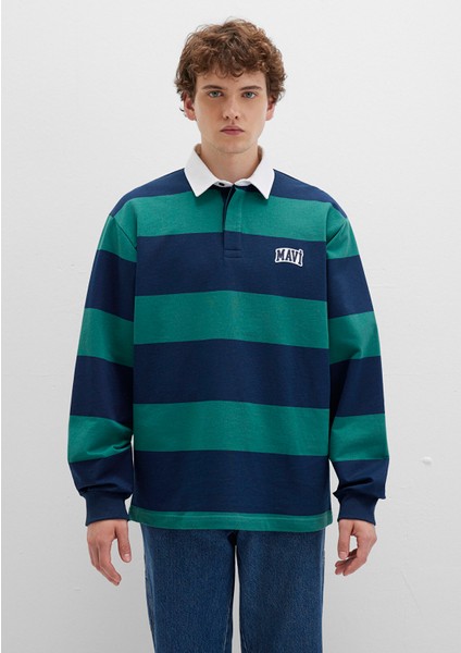 Mavi Logo Çizgili Lacivert Sweatshirt 0S10371-70497 modelleri