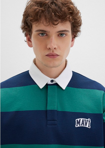 Mavi Logo Çizgili Lacivert Sweatshirt 0S10371-70497 indirimleri