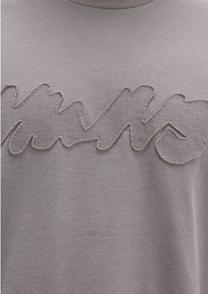 Mvjns Patch Detaylı Gri Tişört 0612915-70076