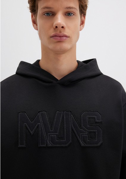 Mvjns Baskılı Kapüşonlu Siyah Sweatshirt 0S10346-900 indirimleri