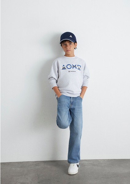 Playstation Baskılı Gri Sweatshirt 6S10132-88467 fiyatları