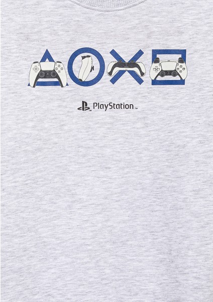 Playstation Baskılı Gri Sweatshirt 6S10132-88467
