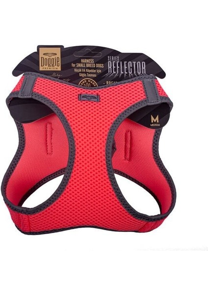 Doggie Havalı Dokuma Reflektör Küçük Irk Köpek Göğüs Tasması Medium Pembe 38-44 cm