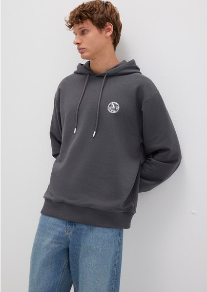 Mvjns Logo Baskılı Kapüşonlu Antrasit Sweatshirt 0611786-80106 fiyatları