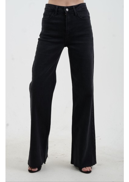 Füme Geniş Paça Denim Pantolon modelleri