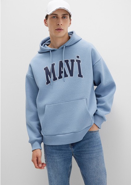 Mavi Logo Baskılı Mavi Kapüşonlu Sweatshirt 067149-86998 fiyatları