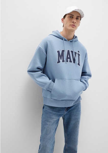 Mavi Logo Baskılı Mavi Kapüşonlu Sweatshirt 067149-86998 fırsatları